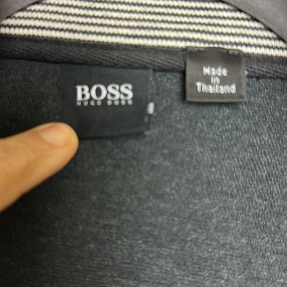 BOSS HUGO BOSS Full Zipper Gray Sweatshirt 100% Cotton Size XXL - Picture 2 of 5